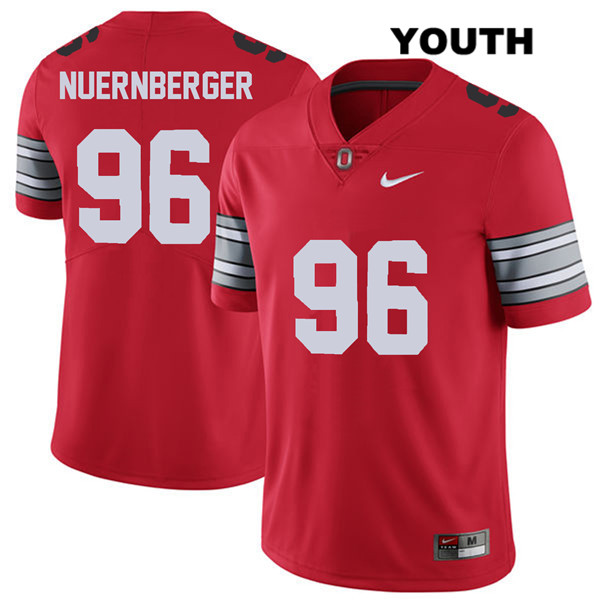 Ohio State Buckeyes Youth Sean Nuernberger #96 Red Authentic Nike 2018 Spring Game College NCAA Stitched Football Jersey YW19I12LQ